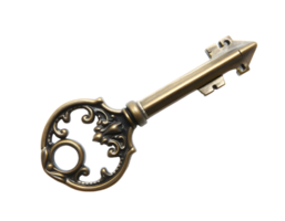 Antique key isolated on transparent background png