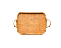 Empty wicker tray isolated on a transparent background png