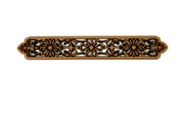 Carved wooden frame with ornament isolated on transparent background png