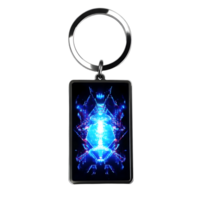 Realistic keychain with glowing diamond icon isolated on transparent background png