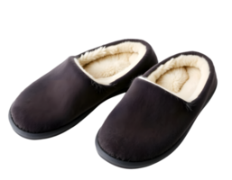 Pair of black slippers isolated on transparent background png