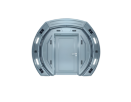 3d rendering of a metal door isolated on a transparent background png