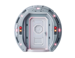3d rendering of spaceship isolated on a transparent background, top view png