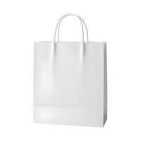 White paper shopping bag isolated on transparent background png