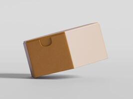 rectangular cardboard box slight angle soft shadow brown texture clean background photo