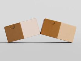 two rectangular cardboard boxes slightly tilted apart soft shadows clean background brown box photo