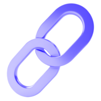 uma 3d Renderização do dois intertravamento roxa cadeia links. png