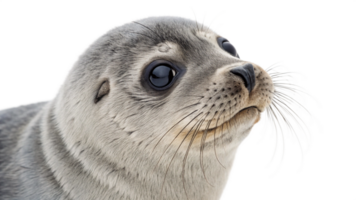 A seal is looking up at the camera png