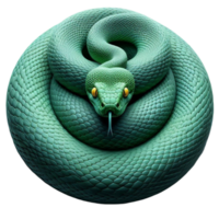 Coiled Snake with Hypnotic Eyes and Detailed Scales png