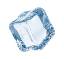 An ice cube is shown on a transparent background png
