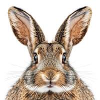 A close up of a rabbit's face photo
