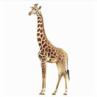 A giraffe standing on a white background photo