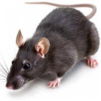 A rat is standing on a white background photo