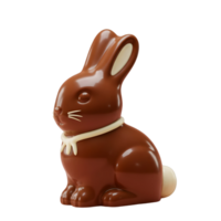 Glossy Chocolate Easter Bunny Isolated on Transparent Background png