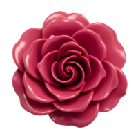 Glossy Pink Rose with Smooth and Shiny Petals, Isolated on Transparent Background png