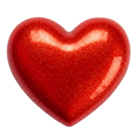 Glittery Red Heart with a Sparkling and Shiny Surface, Isolated on Transparent Background png