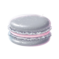 Luxurious Metallic Macaron with a Glossy, Elegant Finish on Transparent Background png