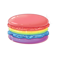 Fantasy Pastel Macaron with Vibrant Gradient Rainbow Colors and Shimmering Details on Transparent Background png
