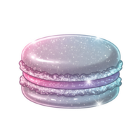 Luxurious Metallic Macaron with Shimmering Silver Texture and Elegant Glossy Finish on Transparent Background png
