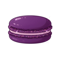 Luxurious Dark Violet Macaron with a Rich Color and Elegant Gloss on Transparent Background png