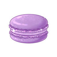 Shiny Lavender Macaron with Glossy Finish and Sparkling Details on Transparent Background png