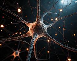 Neuron structure illuminated by surrounding neural activity photo
