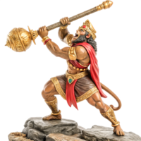Powerful Hanuman Statue Hindu God Figurine, Mighty Monkey King, 3D Render png