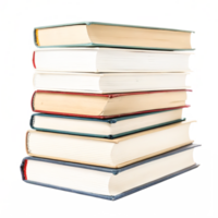 Stack of Books Isolated on White Background Education, Reading, and Knowledge png