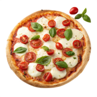 Delicious Margherita Pizza with Fresh Tomatoes and Basil High-Resolution png