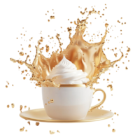 Coffee Splashing Out of Cup Transparent Background png