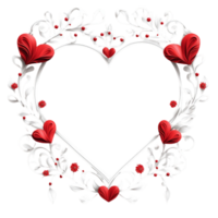 Heart Frame with Floating Hearts Transparent Background png