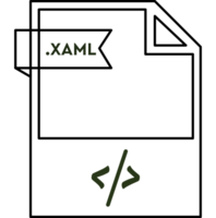 Xaml File Format Icon Black Outline And Light Color Text Design Element png