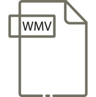 Wmv File Format Minimal Icon With Black Outline Design Element png
