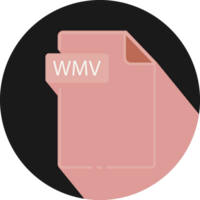 Creative Wmv File Fomat Minimal Icon With Circle Outside Graphic png