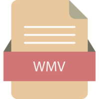 Creative Wmv File Icon With Color And Rounded Corners And Folded Doc Graphic png
