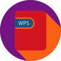 Wps File Icon Black Shadow With Rounded Corners In Circular Shape png