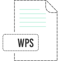 Wps File Format Icon Dashed Outline png