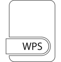 Wps File Format Icon Black Outline And Light Color Text png