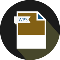 Wps File Format Icon And Black Shadow Circular Shape png