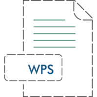 Wps File Format Icon Rounded Dashed Outline png