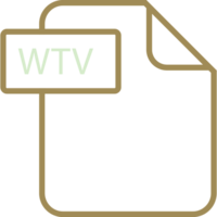 Wtv File Format Icon Rounded Shapes Outline png