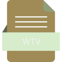 Wtv File Icon With Color And Rounded Corners And Folded Doc png