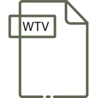Wtv File Format Minimal Icon With Black Outline png