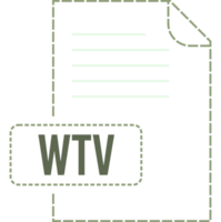 Wtv File Format Icon Dashed Outline png