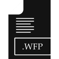 Wfp File Format Icon Black Fill With Symbol png