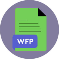 Wfp File Extension Icon Old Brick And Black Color Crisp Corners Circular Shape png