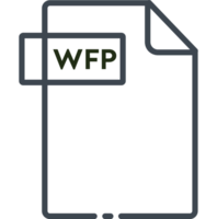 Wfp File Format Minimal Icon With Black Outline png