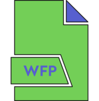 Wfp File Format Icon In Shapes Chestnut Rose And Minsk Colors png