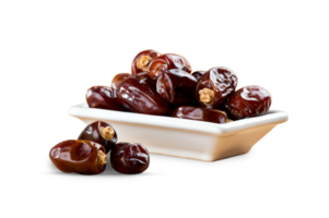A Bowl with dates. Khajur on a plate. Arabian Dates for Ramadan png