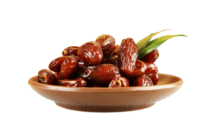 Dry dates khajur on a bowl. Arabian Dates for Ramadan png